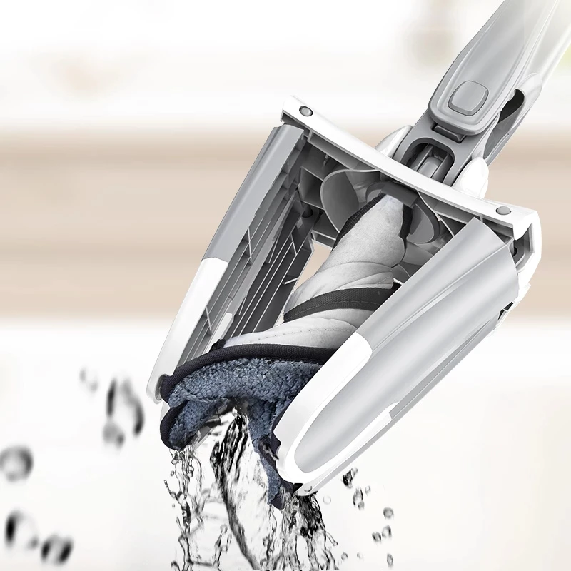 Imitation hand squeezing drainage mop Microfiber mop cloth Silicone edging design mop