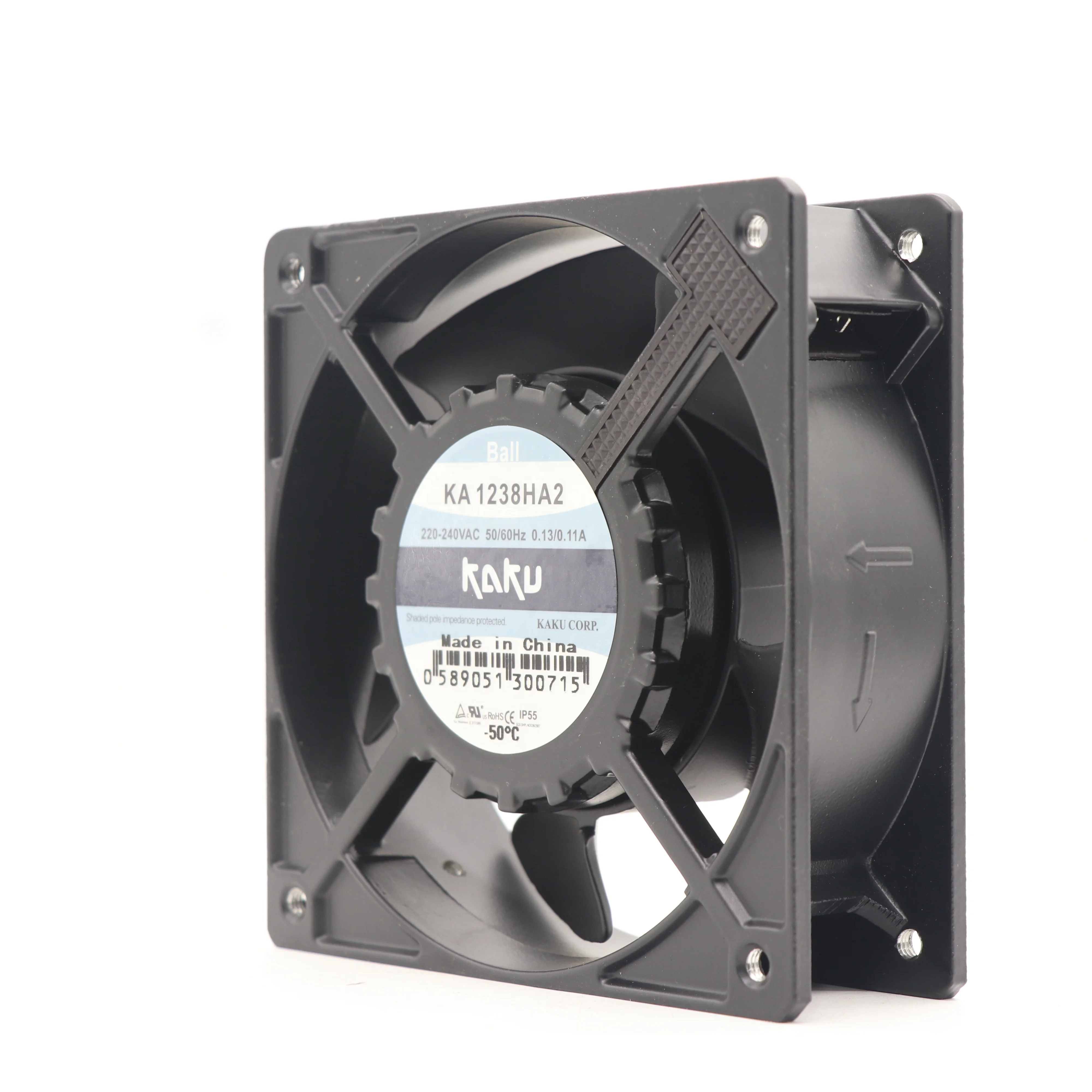 KAKU KA1238HA2 KA1238HA2-B 12038mm 220V AC 0.13A Ball bearing Industrial Distribution Small Cabinet Waterproof Axial Cooling Fan