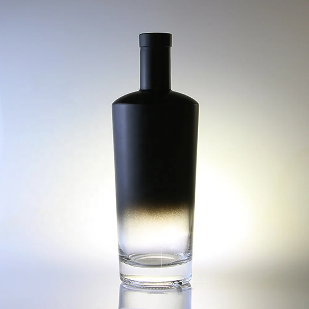 Черный цветной спрей объемом 50/70/75cl, стеклянная бутылка под заказ, бутылка водки, виски, Джина, рома, ликера с крышкой