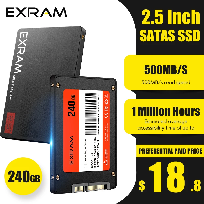EXRAM 2023 Wholesale High Quality 2.5inch  SSD 120 GB 240 GB 480 GB