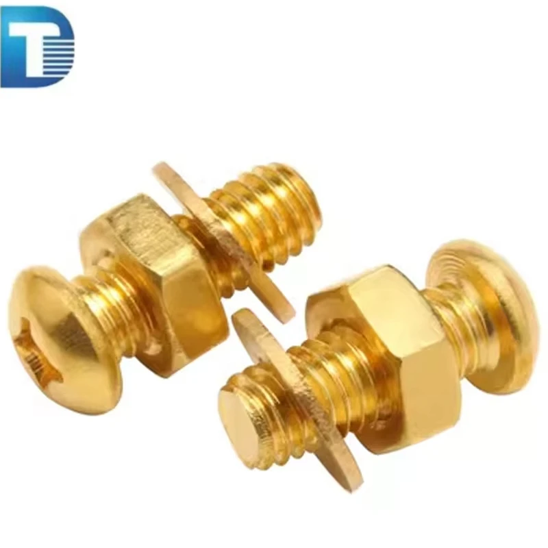 Brass Bronze Copper Alloy H59 H62 Nickel Tin M4 Thread Button Head Hex Screw Washer Assortment Inch Measurement System