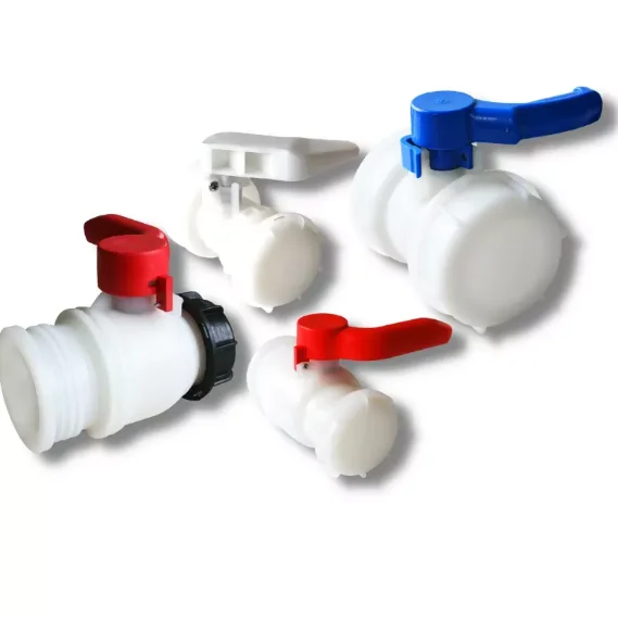 Plastic safety lock DN40 DN50 DN60 DN80 ball valve ibc tank container integral welding butterfly valve