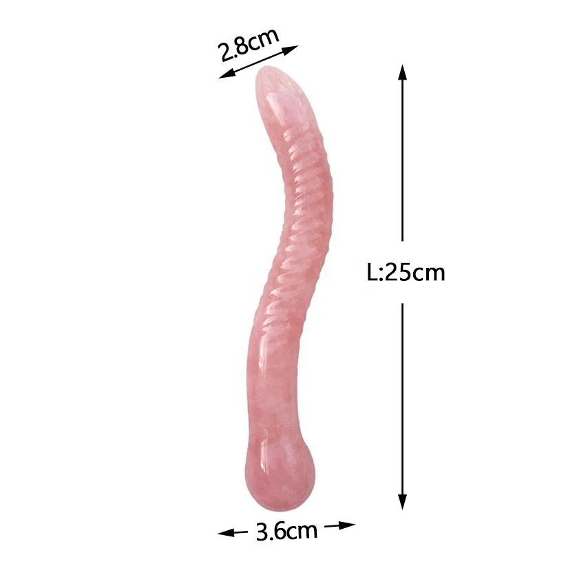 wholesale rose quartz Crystal Serpent Dildo double curved crystal dildo Crystal Serpent Dildo