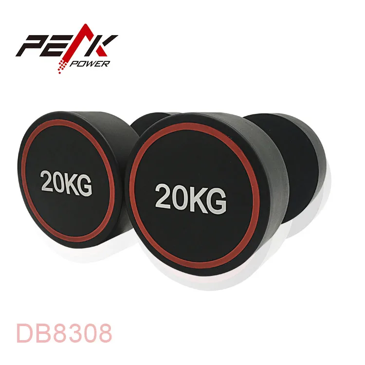 PeakPower Eco-free APU круглая резиновая гантеля со стальной ручкой