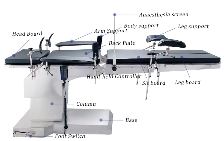 Hospital Theatre Equipment Bed Multi-purpose Electrical operating room orthopedic electric operating table