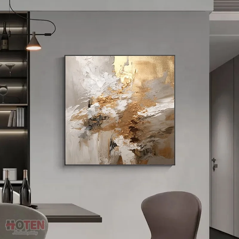 Handmade Oil Paintings Heavy Texture Artworks Modern Design Decorative Canvas Dark Abstract Art Wall