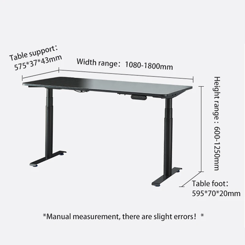 Good quality intelligent electric office table 600-1250mm round leg extendable height adjustable standing desk