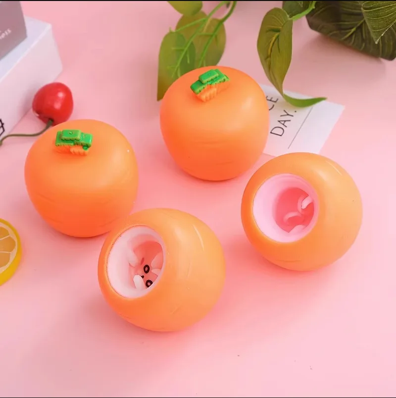 Squeeze Toys Stress Relief Silicone Stretch Toy Funny Easter Carrot Rabbit Shape Toys Decompression Soft for Kids Adults
