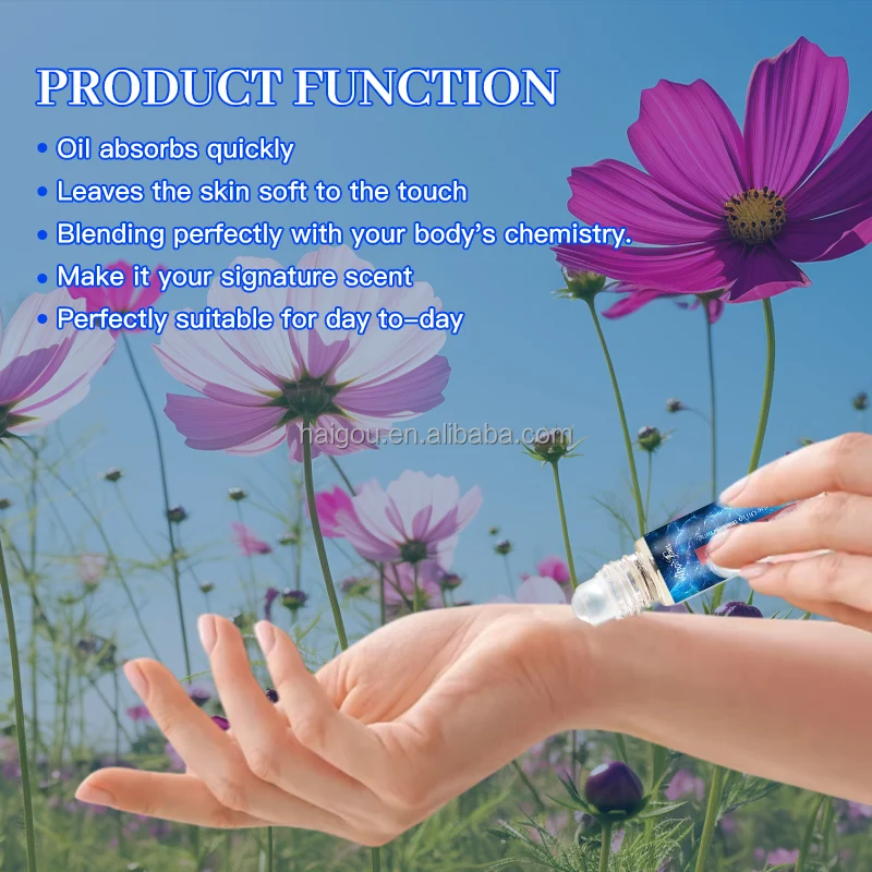 Wholesale Custom 10ml Fruity Floral Weedy Aroma fragrance Parfums Women Roll on Bottle Pheromone Essential Perfume Oil