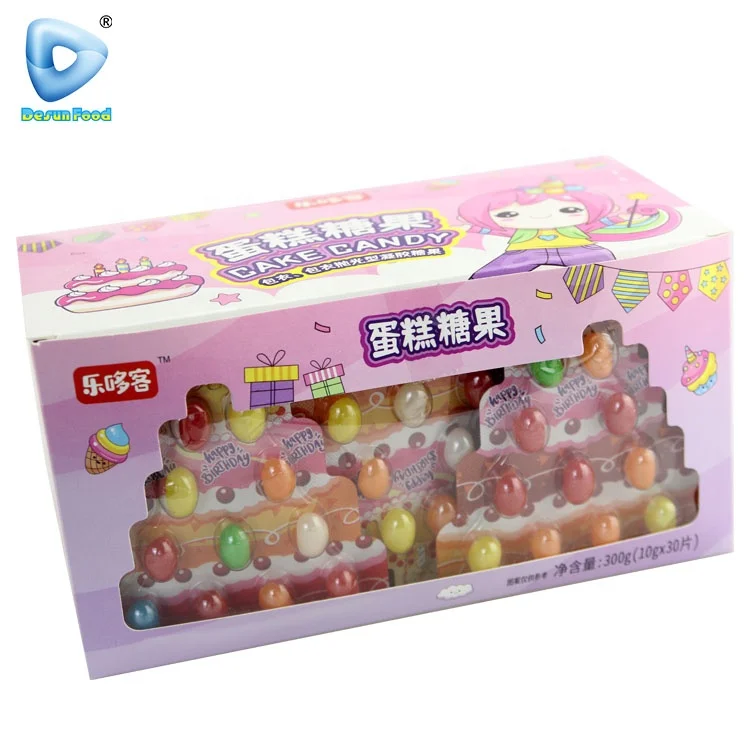 Wholesale Custom Halal Colour Cake Shape Jelly Bean Soft Candy For Kids