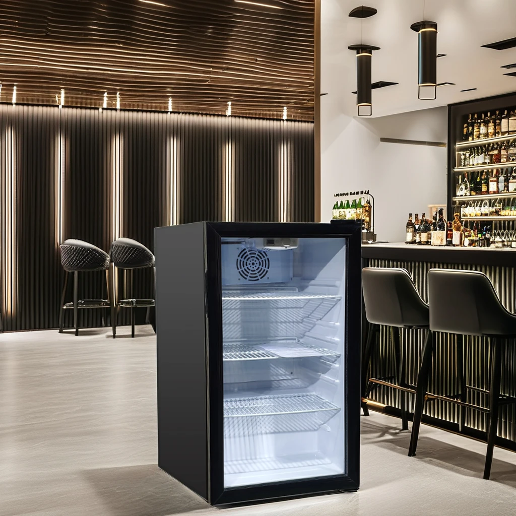 MEISDA SC98 Single-Temperature Commercial Counter Table R600A Refrigerant Beer Bottle Glass Door Display Fridge for Businesses