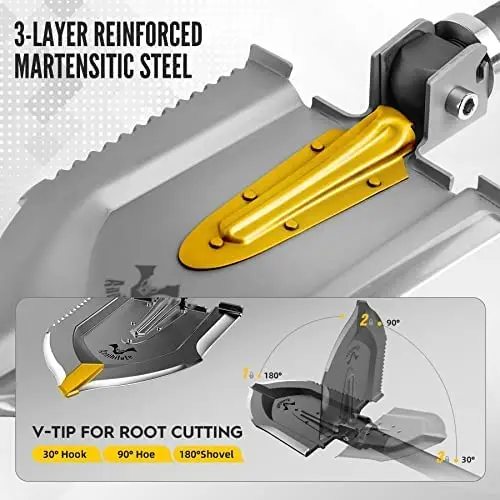 Zune Lotoo Hot Sale High Quality Outdoor Camping Multi Tool Hiking Shovel Tactical Shovel Multi-Function Folding Survival Shovel