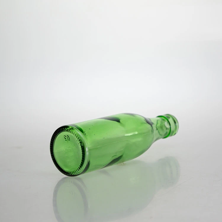 Glasses Supplier 140ml  Green Glass Liquor Bottles Round  Bottle