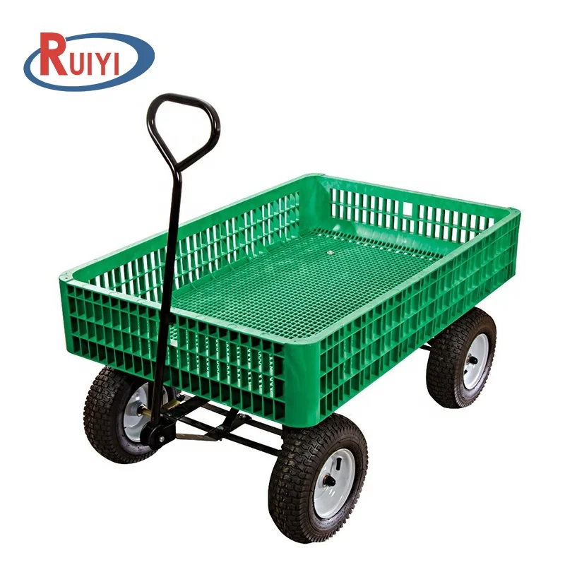 Heavy duty beach wagon 4 wheels utility outdoor garden trolley
