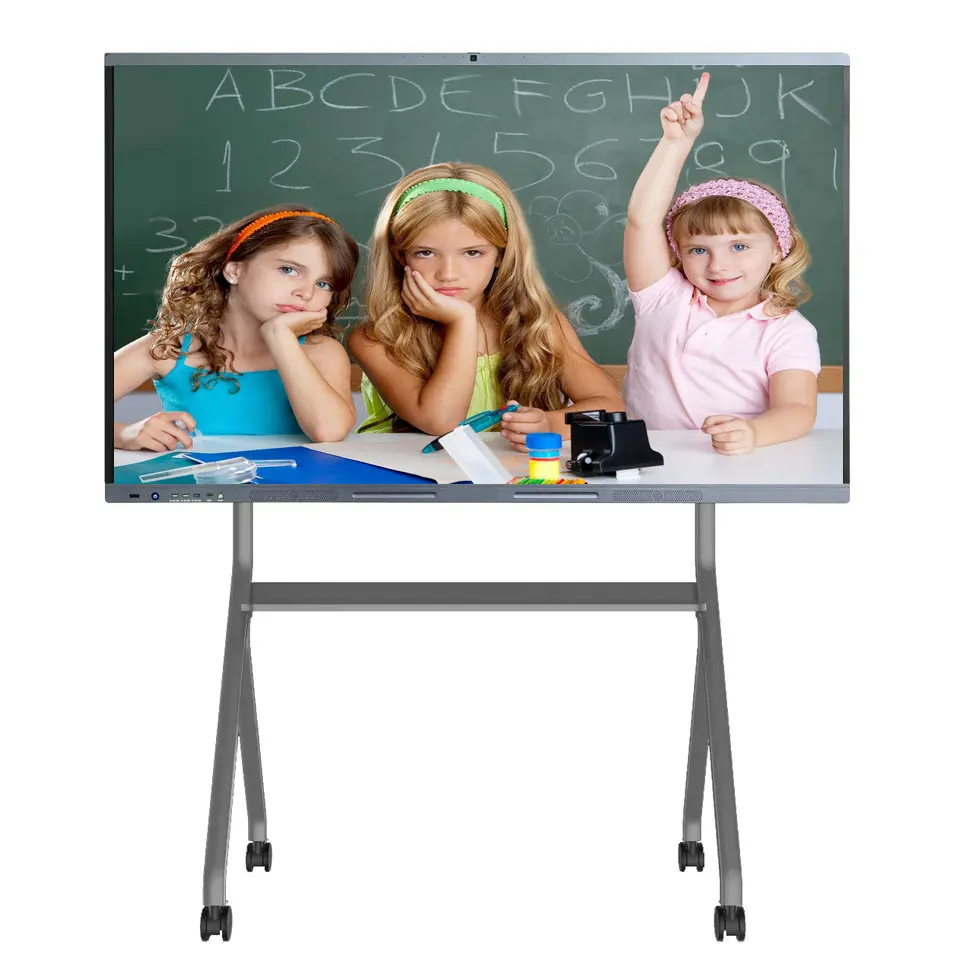75 Inch Multi Touch Smart Board Interactive Flat Panels Wholesale Prices Smart Board for Education Black LCD Whiteboard 80KG