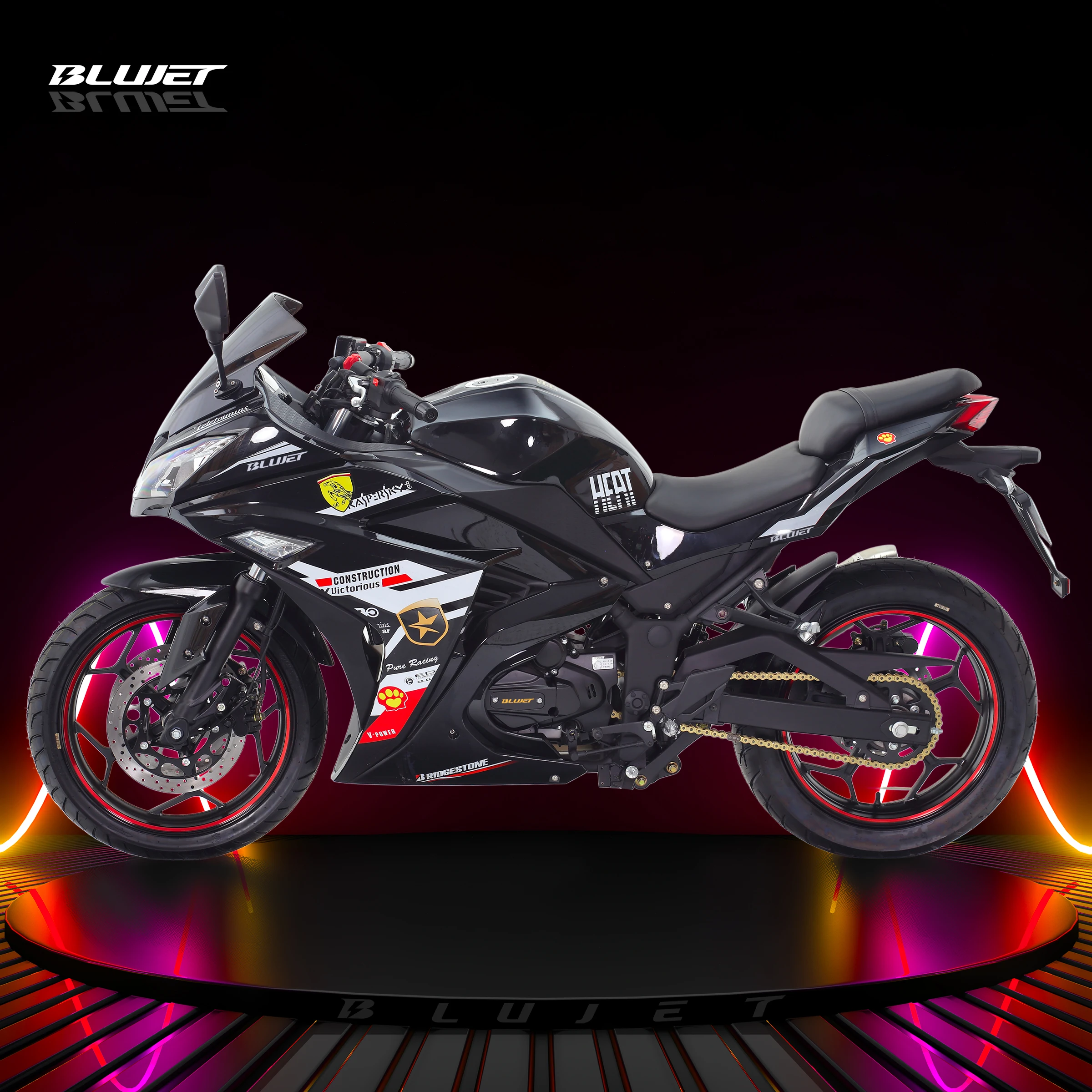 Ninjar type of sport motorcycle ninjar 250 similar model with 250cc balanced engine LED lights digital meter street motorcycle