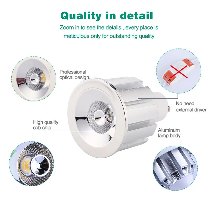 Wholesale high quality Aluminum lamp cup 5W 7W led GU10 MR16 GU5.3 spotlight BULB