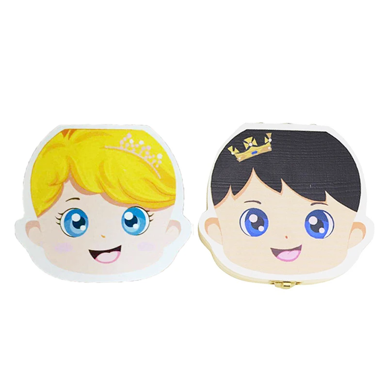 Blonde Hair First Year Sounviner Baby Teeth Box for Milk Teeth Wooden Box