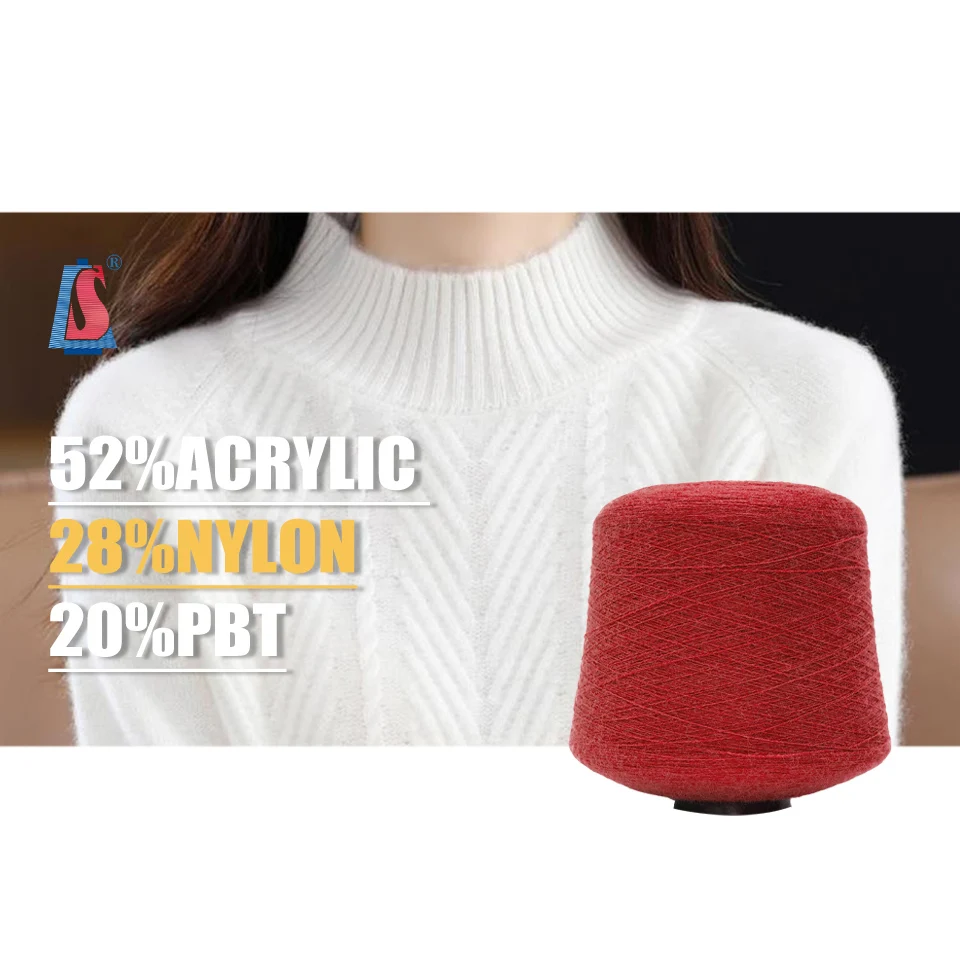 2/48NM 34%acrylic 44%pbt 22%nylon anti-pilling Chunky soft acrylic fancy yarn acrylic core spun yarn Salud