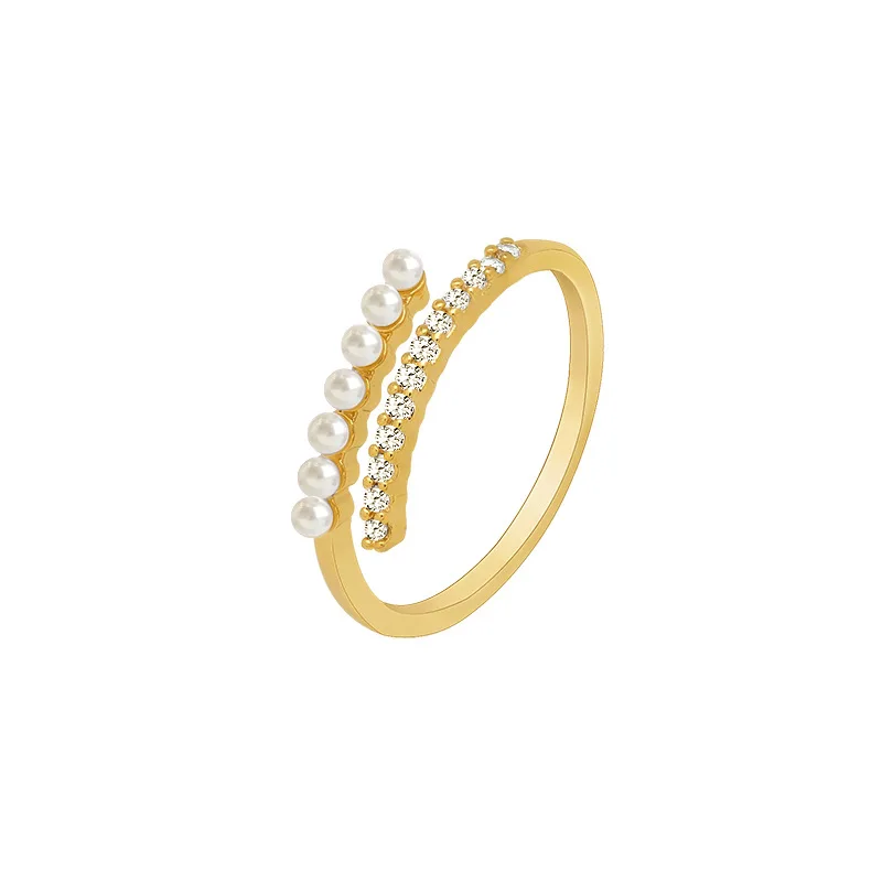 Dropshipping Pearl ring female fashion personality index finger ring net red cold wind Japanese light luxury niche design R185