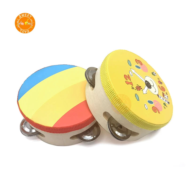 Wholesale colorful wooden drum set musical instruments toy for kids
