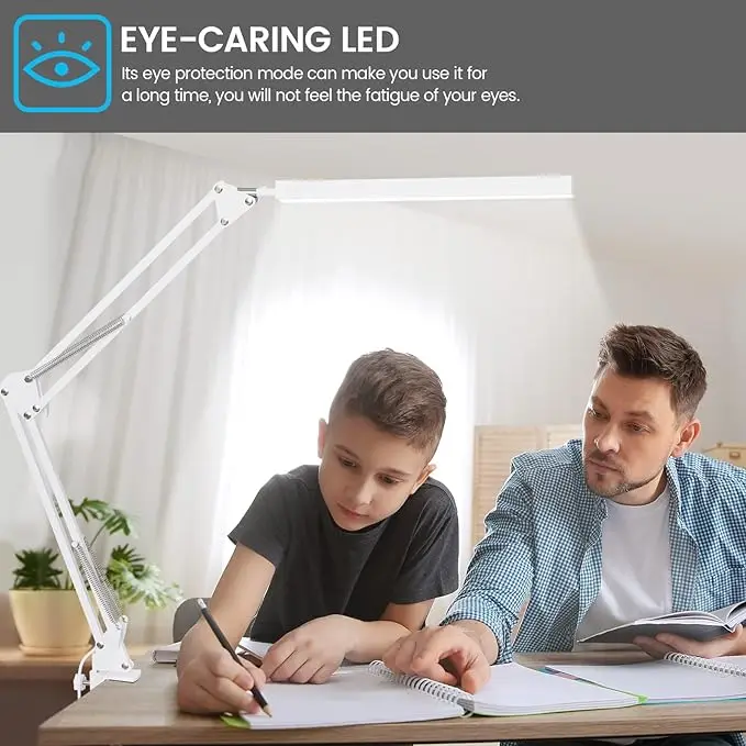 Led Eye Protection Long Arm Table Lights Unique Design Tactile Metal Classic Work Luxury Desk Lamps