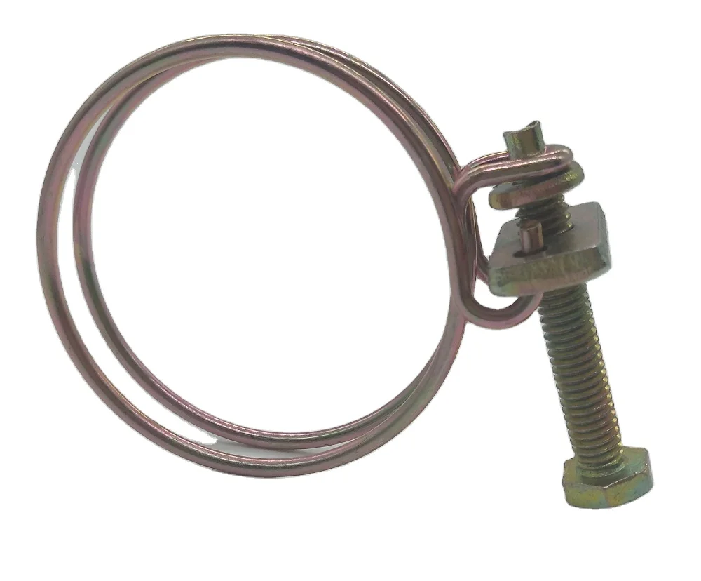 
metal stainless steel yellow zinc plated double wires hose clamp 