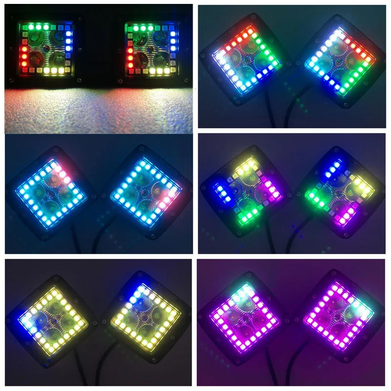 Цветная (RGB) гало кольца 3 дюймов заподлицо Cube rgb led свет pod изменение