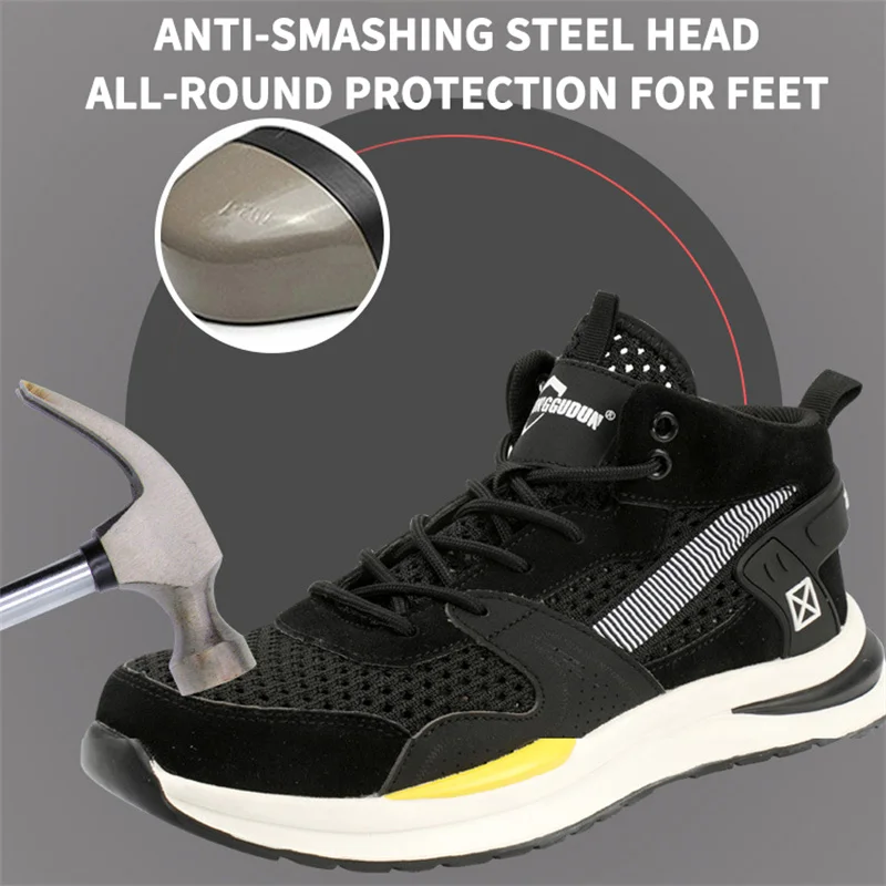 Легкая мужская рабочая обувь, устойчивая к прокалыванию, оптовая продажа, защитная обувь со стальным носком