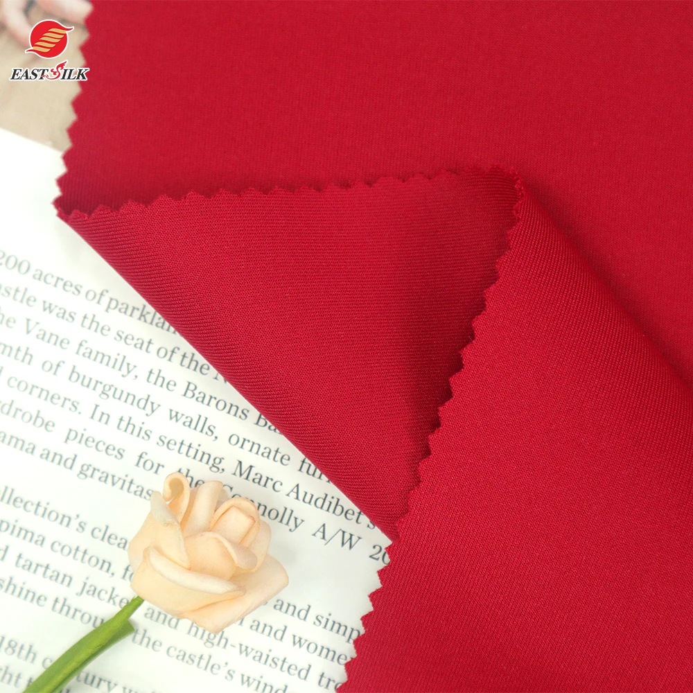 Fabric Manufacturer Double face thick plain dyed air layer stretch scuba knitting sportswear fabrics for clothing