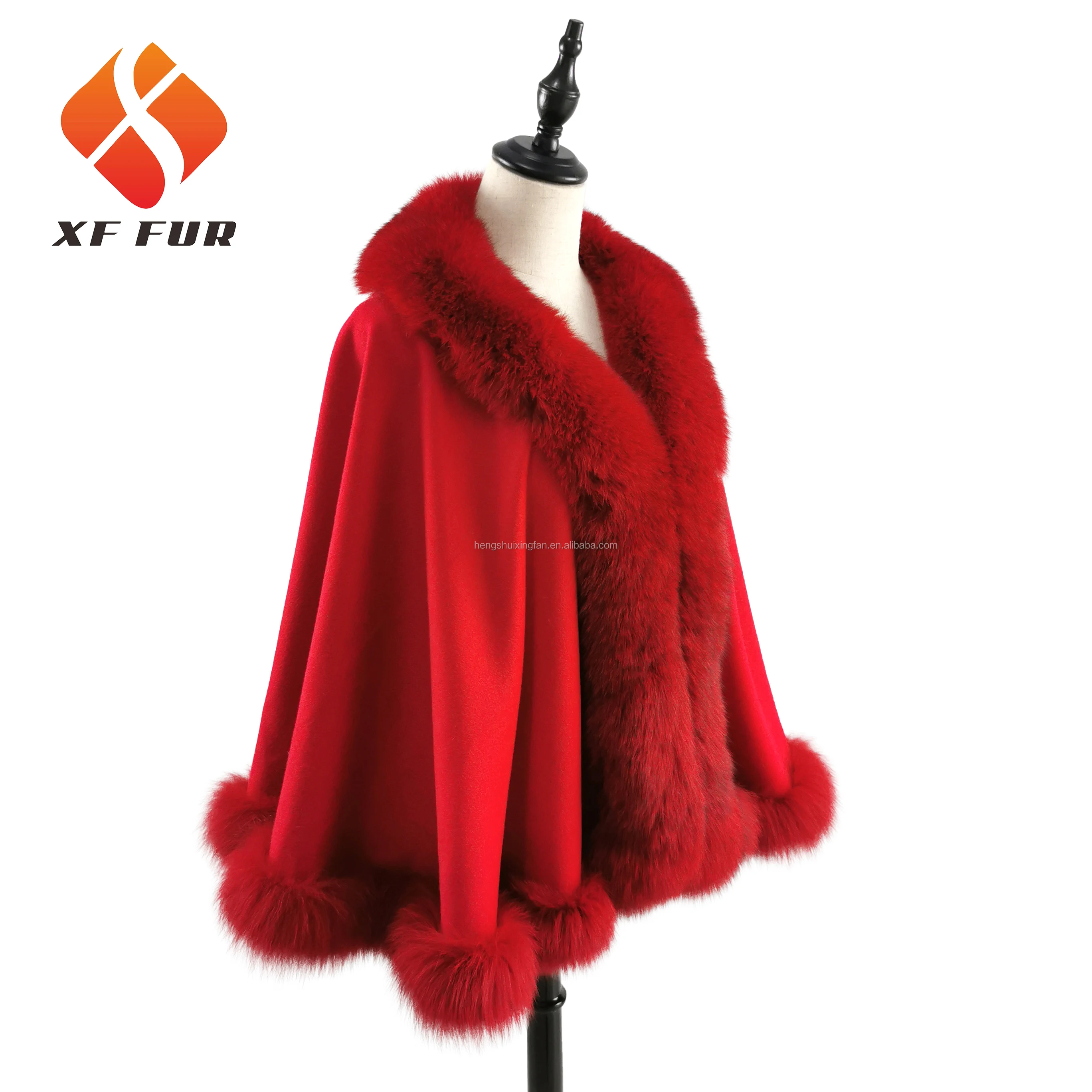 Лидер продаж 2019, оптовая продажа, высокое качество, дешевая элегантная женская шаль с воротником из лисьего меха, кашемировая шаль