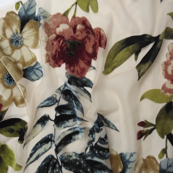topselling floral printing nylon rayon burnout silky velvet fabric