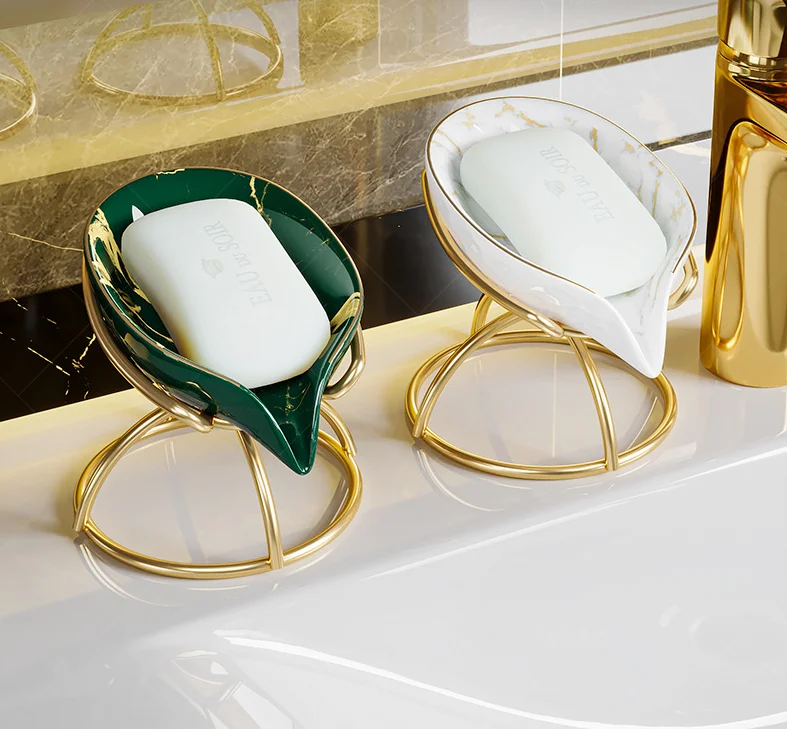 Hot selling Leaf Shape Soap Box Drain Soap Holder Box Bathroom Shower Soap Holder Dish Storage