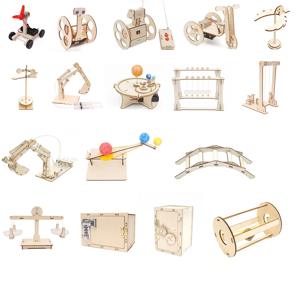 DIY Handmade Wooden Art Gift Toys DIY Assembly Wholesale 3D Wooden Puzzle Kit STEM Toys