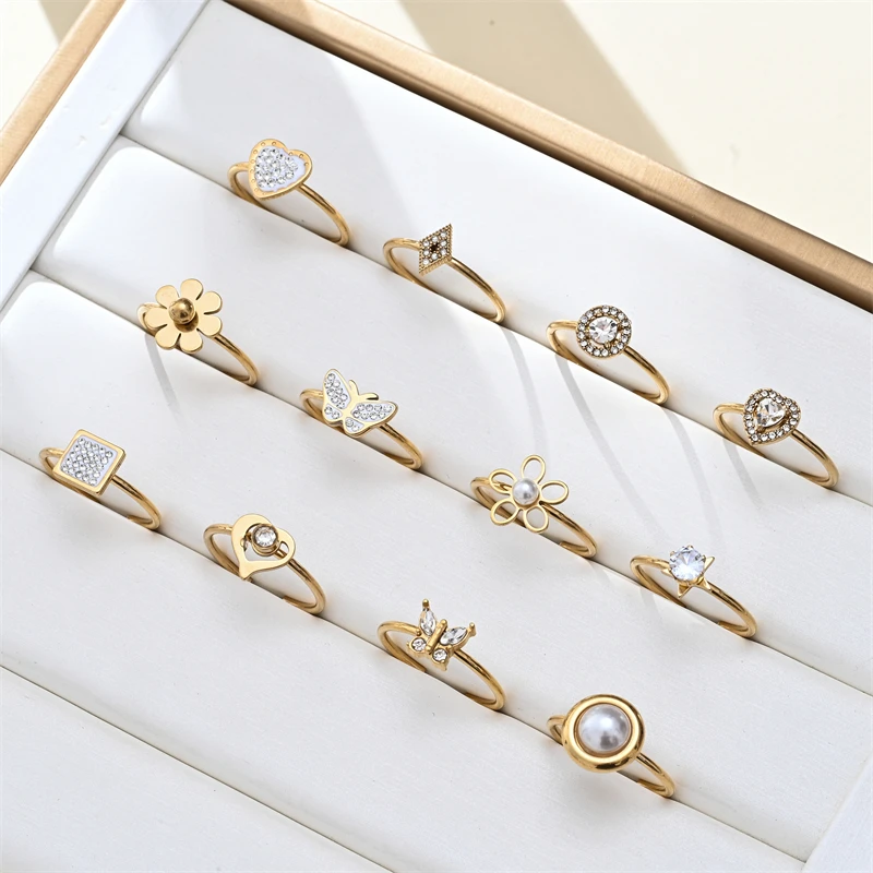 cross-border hot stainless steel rings fashion simple cool wind speed selling open-mouth ring Factory Wholesale