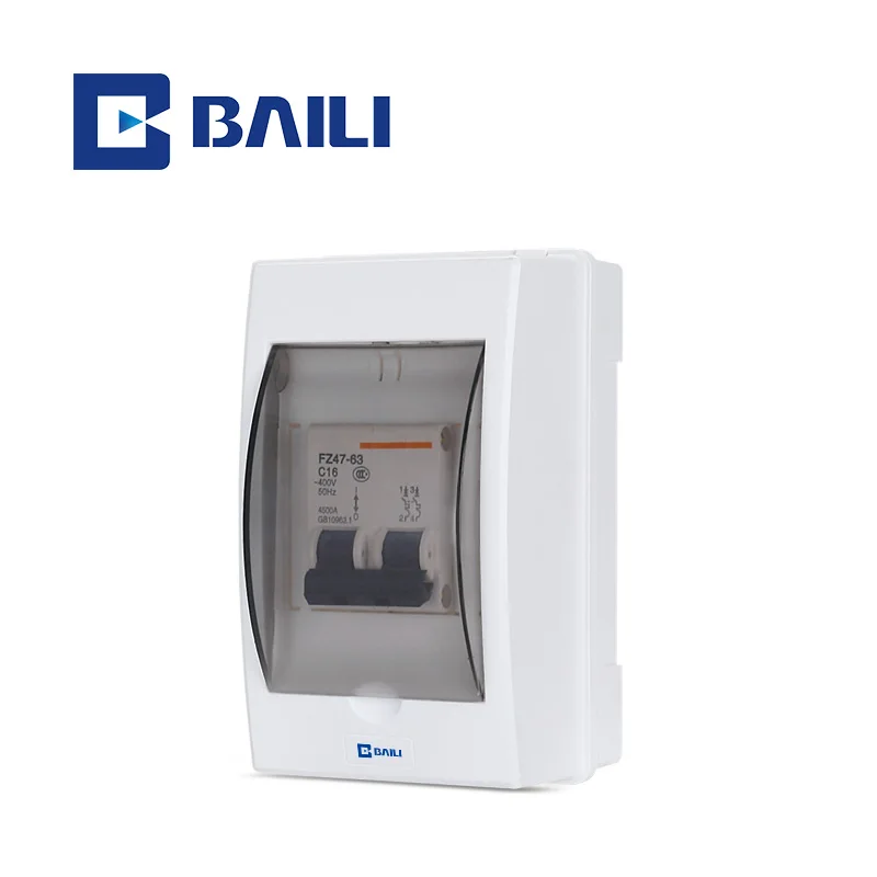 BAILI A series 2way  L2 Surface Mounting Full Plastic Control Panel MCB Enclosure box Distribution Box
