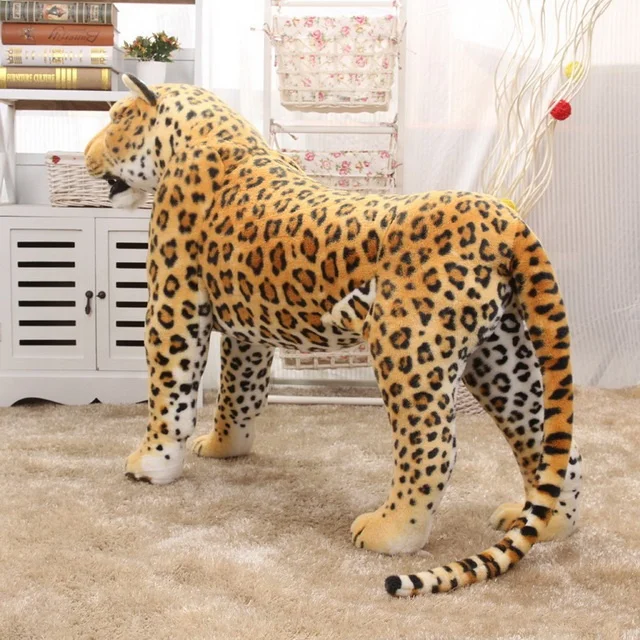 giant realistic plush brown leopard lifesize plush standing brown leopard stuffed toy