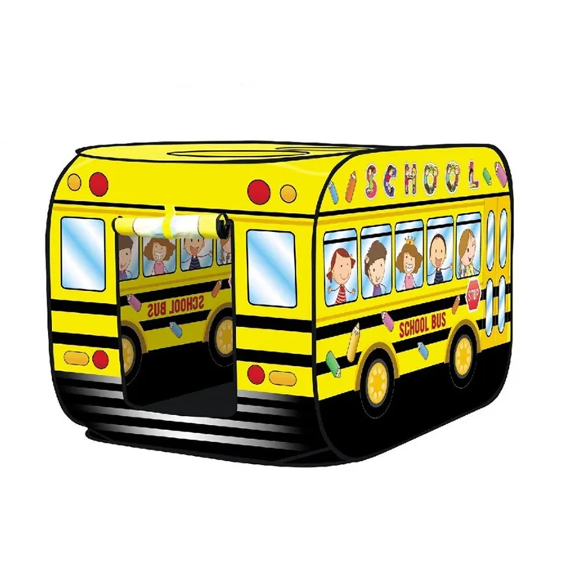 Высококачественный походный водонепроницаемый прочный уникальный дизайн мгновенный школьный автобус желтый поп-ап игровой мультяшный тент для детей