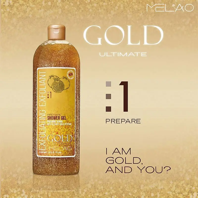 Custom Manufacture MELAO Repair moisturizing exfoliator Thick Full Biotin Collagen 24K Gold Bath Shower Gel Custom Manufacture