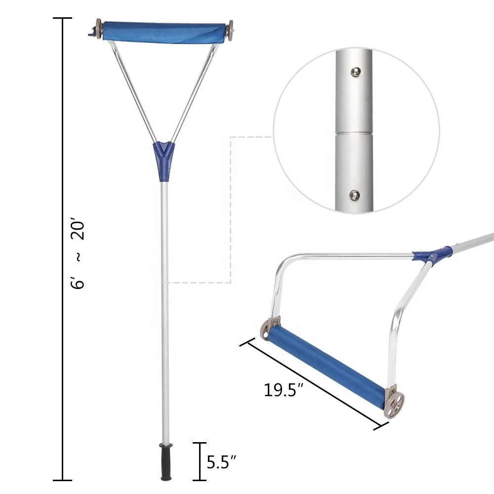 21Ft Snow removal tool snow roof rake with wheels remove snow easily from 15-foot Slide