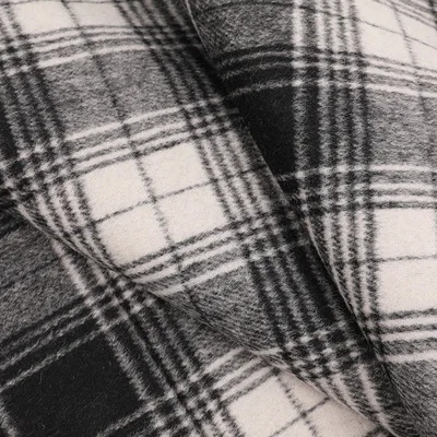 Black And White Plaid Double Sided Cashmere Women Coat Wool Cashmere Fabric