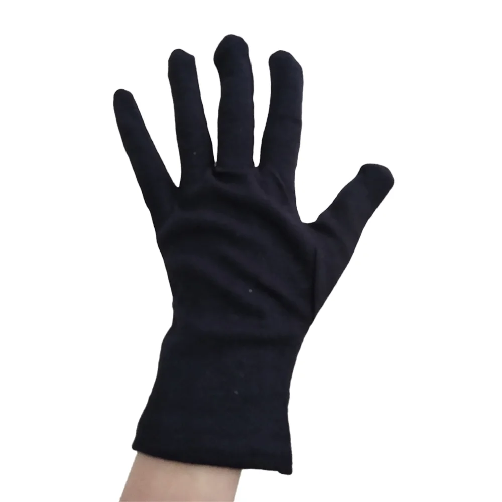 Attractive Price Custom Soft Comfortable Pure Cotton Material Daily Use Black Safety Gloves For Work