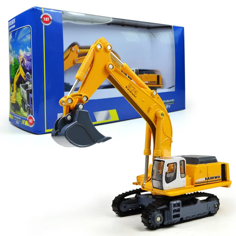 KDW 1:87 scale model car Die Cast Excavator educational toys Engineering Vehicle Model Truck As Gifts for kids