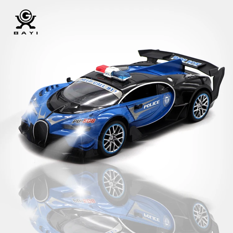 2020 OEM / ODM simulation of the mini model Child electric toys remote control police car with lights & opening door