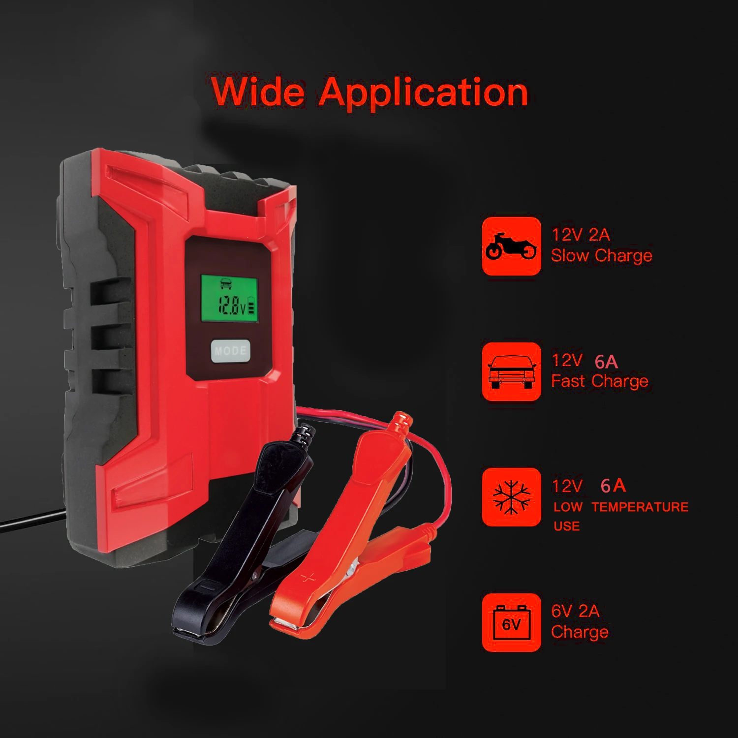 Fully Automatic Car Pulse Repair Lead Acid Battery Charger 12v 6a