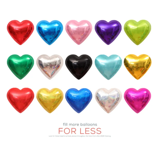 Balloon factory supplies cheap 10inch 18inch 30inch metallic  red  pink color assorted  heart foil balloons for party valentines
