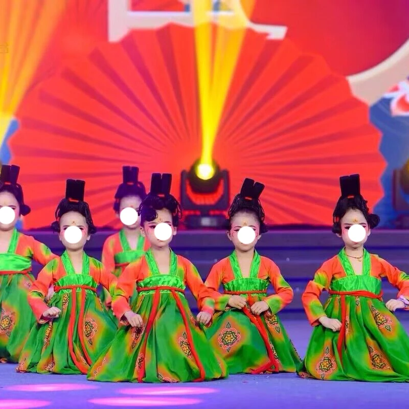 Chinese Ancient Traditional Hanfu Dress 'Tang Palaces Night Banquet' Costume Girls Stage & Dance Wear