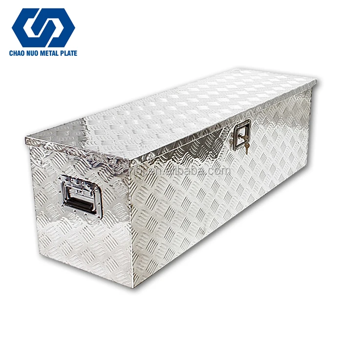 Waterproof Aluminum Customize Silver Diamond Tread checker plate Truck Tool Box lock Pickup Storage Toolbox