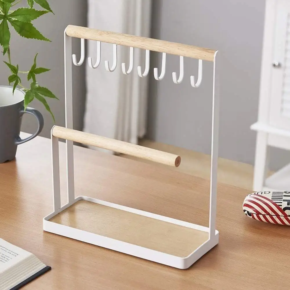 Japanese style iron jewelry rack entry porch key shelf necklace earrings jewelry storage display rack for home storage