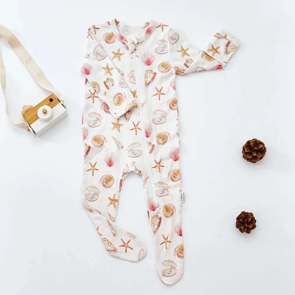Elinfant Spring skin friendly  bamboo cotton Baby jumpsuit pajamas long sleeve romper clothes